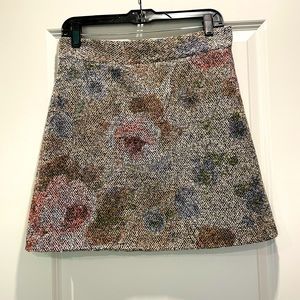 Topshop shimmery floral miniskirt